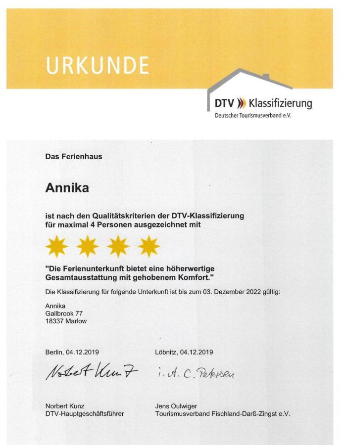 Finnhäuser am Vogelpark - Haus Annika Marlow Exterior foto